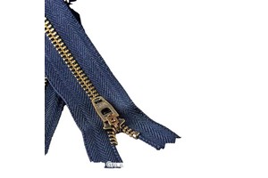 Eco-Friendly Genuine for YKK No. 3 Brass Metal Zipper for Qinggu Jeans Pants Workwear Zipper Manufacturer