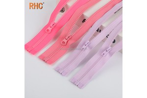 RHC Custom Colorful Open-End #3 #5 Resin Zipper for Kids Plastic for Vislon Zipper with Separating Jacket for Kids Clothing Bags