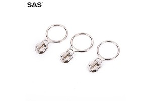 SAS Custom High Quality Round O Ring Zipper Puller Metal Zipper Slider in Round Ring Shape