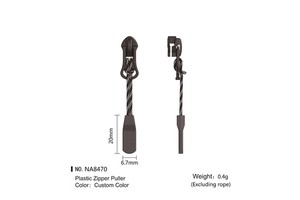 Customizable Zipper Bag Garment Clothing Accessories Durable Silicone String Puller Made of Plastic TPU PVC