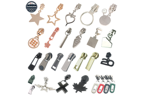 OEM Custom Logo Metal Zipper Slider All Sizes Garment Accessories Zipper Puller for Shoe Bag Backpack Jacket