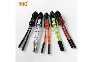 T028# Elastic Spotted Zipper Head Pulls Cord for Outdoor Sport Clothes Zipper Sliders Stretch Zipper Puller String