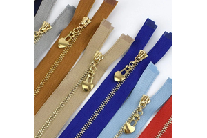 Wholesale Best Selling High Quality Heavy Duty Auto Lock Zinc Alloy Zippers with Shiny Brass Sliders for Bags & Garment Use