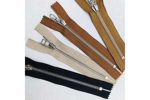Customized Brass Zipper Single Closed Zinc Alloy Slider Metal Zipper Silver Tooth Copper Zippers for Jeans Shoes Bags