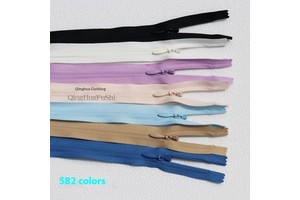 YKK3 Black Invisible Auto Lock Closed-end Nylon Zipper Thick Skirt Fabric Edge for Wedding Pillow Dress In-Stock for Garments