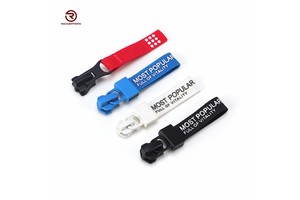 Factory Price Alloy Letter Logo Head Colorful Zipper Woven Slider Custom Zipper Puller With Tape