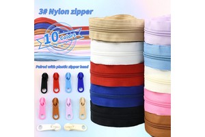 Deepeel XP120 3# 10 Colors Plastic Zipper Heads Durable Smooth for Textile Sewing Accessories Garments Bags Crafts Nylon Zippers