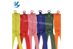 KY Fashion Design Plastic Zippers Two-ways Open Custom High Quality Resin Zippers Logo Size Color Sliders Pullers Resin Zipper