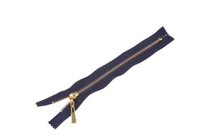 DAWEI Factory 5# Close-End Sustainable Golden Teeth Industrial Brass and Aluminum Zipper