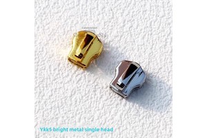 For Dfnt2 Model No. 5# Light Gold Metal Closed-end Zipper Auto Lock Slider Special Electroplated Bright White Copper Puller for