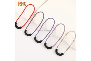 S541# Reflective Spotted Silicone Zipper Pull Cord Trapezoid Shape Outdoor Puller Tab for Jackets Durable Accessory