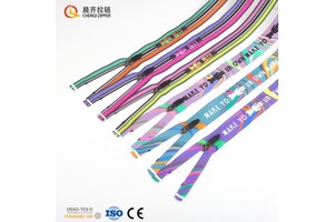 High Quality 3#5#8# Rubber Puller Color Printing Tape Reverse Nylon Separating Zipper Two Way Long Chain Double Sided Polyester