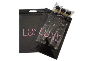 Wholesale Custom Logo Recyclable Compostable Matte Black PE Slider Zipper Bags for Supermarket and Clothing Packaging