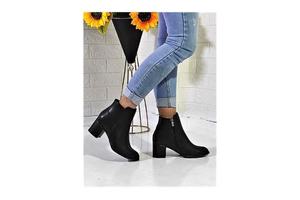 WOMEN'S BLACK SKIN SHORT WINTER WATERPROOF DAILY ARTIFICIAL LEATHER BOOTS HEEL 5 CM series 36-40 you made in Turkey