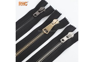 High Quality Custom #8 for Swiss Teeth Brass Metal Zipper European Teeth 5# Metal Zipper Premium Zippers