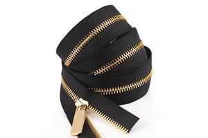 5# Gold Teeth Metal Zipper Supplier High Quality 5# Metal Zip Roll Custom Metal Zipper Tape for Bag Garment Handbags Clothing
