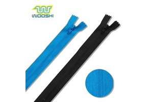 Wholesale Custom Auto Lock 5# Nylon Zipper Puller Long Chain Slider with Close End Open End Customizable Nylon Thread Zippers